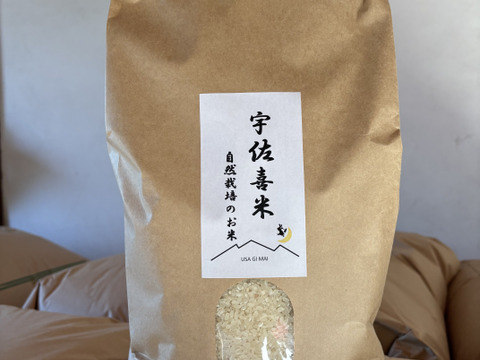 宇佐喜米（自然栽培米）　大分県宇佐市産ヒノヒカリ玄米２０㎏