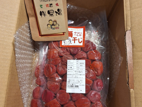 【無添加】お徳用袋♪♪　昔ながらのすっぱい味♪ おかあちゃんの梅干し 　大粒 500g　２袋　(約1㎏)