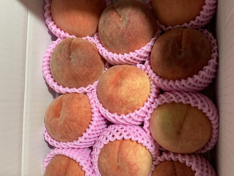 まるせい果樹園の桃『川中島白桃』2㎏　化粧箱　(4～7玉入り)  mk1