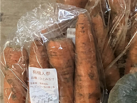 有機玉ねぎ10㎏＋有機栽培人参5㎏＋有機バラニンニク200ｇのセット