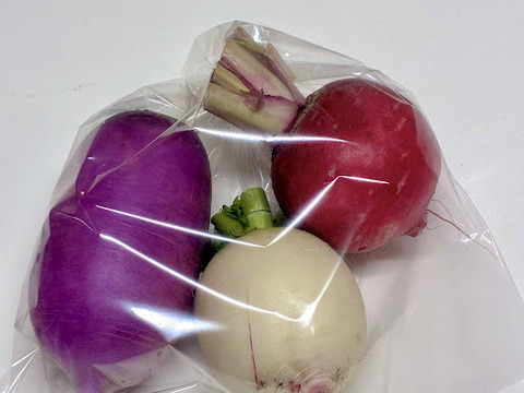 詰め合わせ！小さめ有機人参1㎏3袋＆カラフル大根カブ3種600g