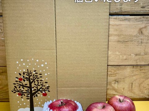 県外のスーパーなどに並ばない冬獲り完熟りんご‼︎今年も完熟の証【いぼりりんご】が仕上がりました◎青森県産蜜入り葉取らずサンふじ３キロ　大玉中玉8個〜11個