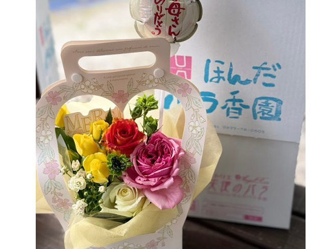 【母の日ギフト】薔薇だけのアレンジメントフラワー