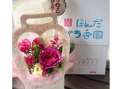 【母の日ギフト】薔薇だけのアレンジメントフラワー