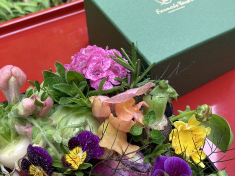 【母の日ギフト】野菜ブーケボックスタイプ大【メッセージカード付き】【カラフルなミニ野菜】【4/26(土)～5/18(日)お届け】