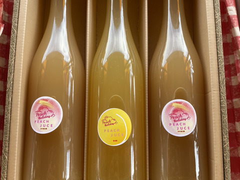 セール中！　まるせい果樹園のストレート桃ジュース　500ｍｌ×3本　品種おまかせ　ご贈答用　自家用向け