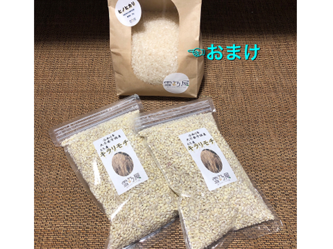 【新米1Kg付き】令和3年産　モチプチ食感　もち麦「キラリモチ」　1kg（500g×2袋）