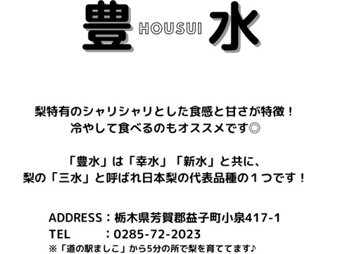 大人気！甘味と酸味が絶妙な豊水梨　3㎏