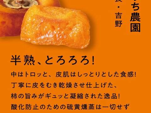【奈良・吉野】中がとろ～りと甘い！完全無添加あんぽ柿(大2個入）×6Ｐ