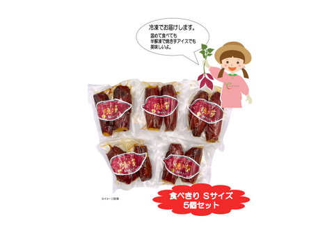 【人気】農薬不使用　紅はるか　
　冷凍焼き芋  食べきりSサイズ 5P   約1kg