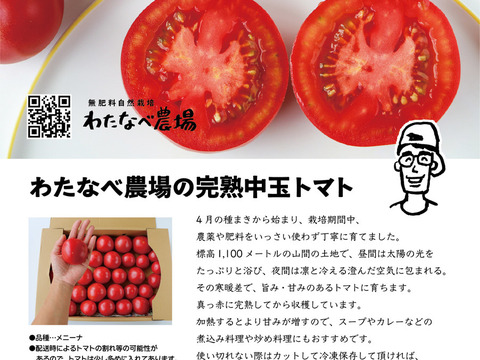 【自然栽培】大好評中玉トマト🍅✨M（1.5㎏）
