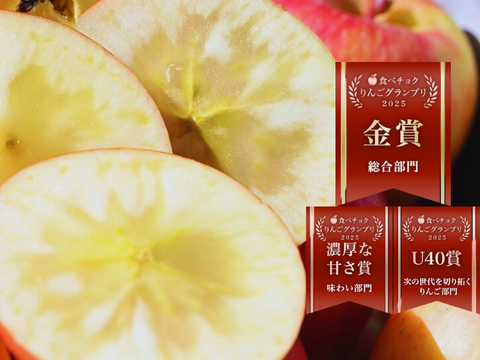 🏆2025年りんごGP金賞受賞🎊青森県産りんご　蜜たっぷり葉とらず高徳　家庭用10㎏【24～50個入り】