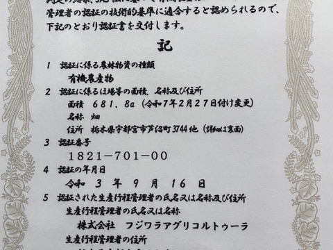 1.7㎏！野菜おまかせセット☆有機JAS認証