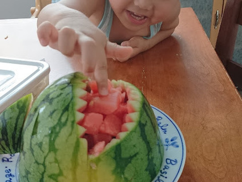 春の小玉スイカ☆長崎県産　2玉入り（1玉2kg前後）