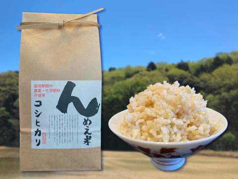 【農薬・化学肥料不使用】『んめえ米 - コシヒカリ』玄米 5kg