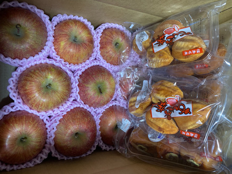 今が旬の果物お届け！　あんぽ柿（干し柿）パック・りんご　詰め合わせセット　7Ｋ hs5