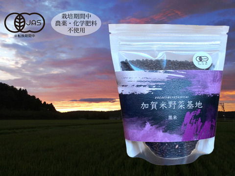 【新米】【農薬・化学肥料不使用】「黒米」200g<有機JAS認証>『加賀米野菜基地』