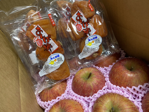 今が旬の果物お届け！　あんぽ柿（干し柿）パック・りんご　詰め合わせセット　7Ｋ hs5