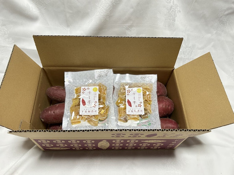 ３月だけ限定お試し価格！自社生産熟成シルクスイートで作った干し芋つき!!　甘くてしっとり♡　阿蘇小国のシルクスイート（４ｋｇ）＋一口カット干し芋２袋