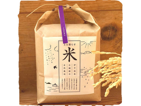 【土と暮らす】自然栽培米 イセヒカリ・玄米2kg