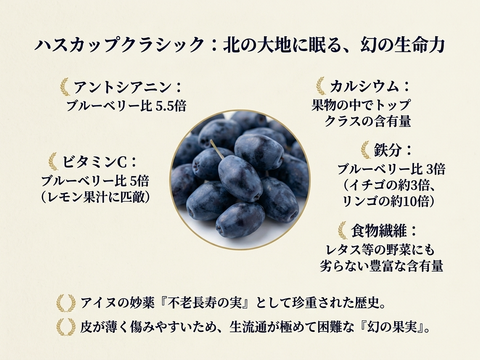 濃厚で爽やか！希少ハスカップ2種食べ比べセット 1kg（あつまみらい・ゆうしげ各500g 北海道厚真町産）