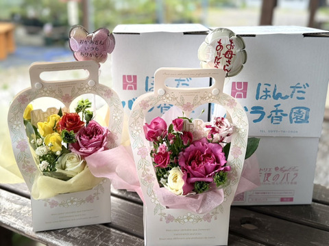 【母の日ギフト】薔薇だけのアレンジメントフラワー