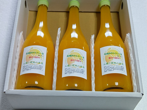 《果汁100％糖度：13.9》ひめまる・石地みかんジュース720ml×３本