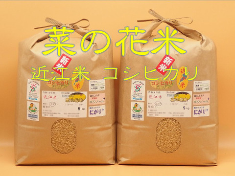 化学肥料ではなく満開の菜の花が育てた✤菜の花米✤玄米20kg☆近江米コシヒカリ☆環境こだわり米