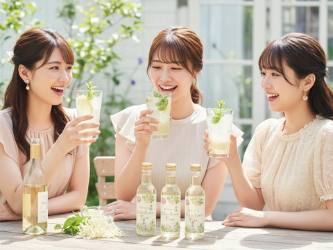 【希少な国産エルダー使用】エルダーフラワー フィズ15本入｜ノンアルスパークリング200ml　岡山県産・自然栽培ハーブの炭酸ドリンク