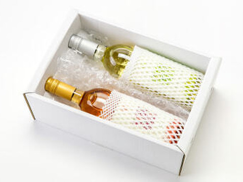 【夏ギフト】漆山果樹園ワイン2本セット★自家栽培デラウェアワインとシャインマスカット×ロザリオビアンコワインのセット「お中元熨斗対応可」