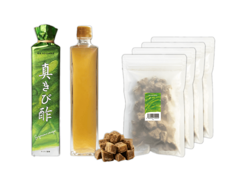 きび酢×1本 & 純黒糖×4袋｜奄美の在来さとうきびでつくる伝統発酵食