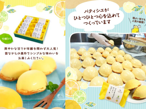 【ギフトにも♪♪】しっとりふわふわ♪爽やかレモン風味「あじわい檸檬ケーキ10個入」 食べチョク　【冷凍便】【熨斗対応可】