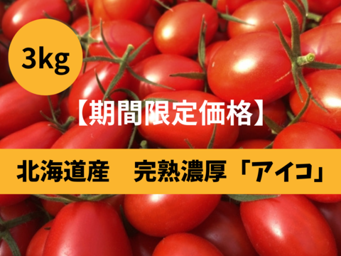 超濃厚！あま〜〜い絶品完熟「アイコ」(3kg)北海道産・ご家庭用
