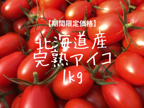 あま〜〜い！！絶品濃厚完熟「アイコ」(1kg)北海道産