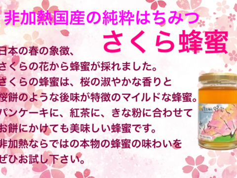 里山に咲き誇る桜の香り！まろやかな国産非加熱さくら蜂蜜(160g)