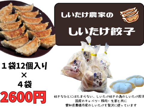 《冷凍》しいたけたっぷり！しいたけ餃子 １袋12個入×４袋