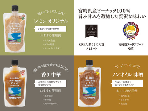 【夏の贈り物ギフト】濃厚なコクのピーナッツドレッシング3種類セット