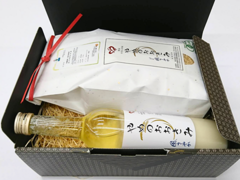 遅れてごめんね【父の日ギフト】こだわりのお米と飲む美容液詰め合わせ【有機JAS取得】風さやか玄米1,5㎏ &【無添加】米麹甘酒500㎖ 1本