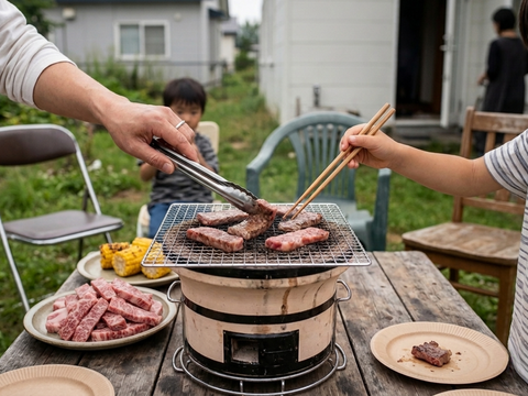 「焼きながら、分け合いながら。焼肉3種セット」　300g×3種（肩・肩ロース・サーロイン焼きしゃぶ　3種のセット）