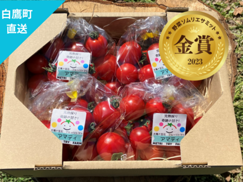 【野菜ソムリエサミット金賞受賞】フルーツトマト『アマティ』1kg（250gx4p）