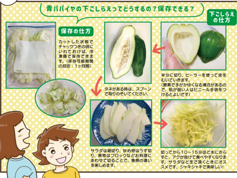 新鮮でジューシー！青パパイヤ（ご家庭用・２kg）