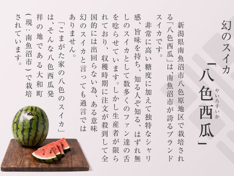 7月下旬より発送開始予定　とにかく甘い！プレミアム【大玉】八色産スイカ「こまがた家の八色のスイカ」（1玉あたり6~9kg）1玉