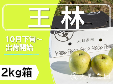 【りんご：王林】癒やしの香り豊かな時間 青りんご8～5個程度（2kg程度）