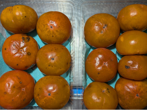 完熟柿とリンゴ