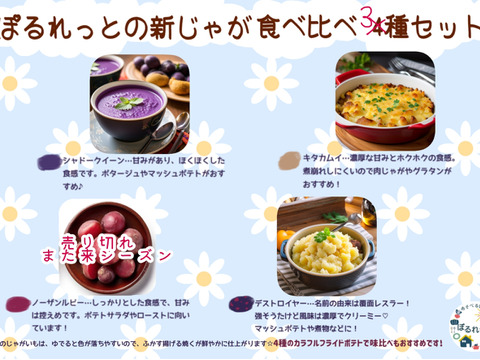 新じゃが食べ比べ3種セット＊3kg＊キタカムイ,シャドークイーン,デストロイヤー