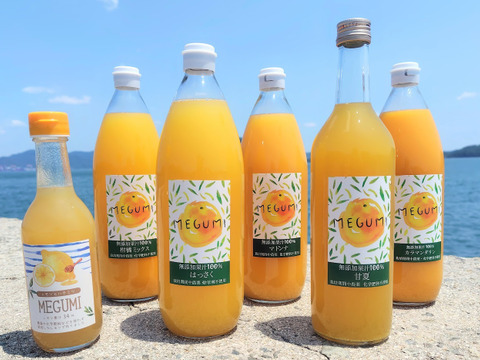 【農薬不使用栽培】柑橘ジュース5種類＋レモンシロップ飲み比べセット （無添加果汁100％）