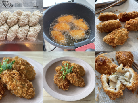 【大人気の為、製造後順次発送】揚げるだけ！牡蠣屋がつくった絶品かきフラ　35g×8粒×4トレー　計32粒