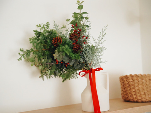 クリスマスのスワッグブーケ