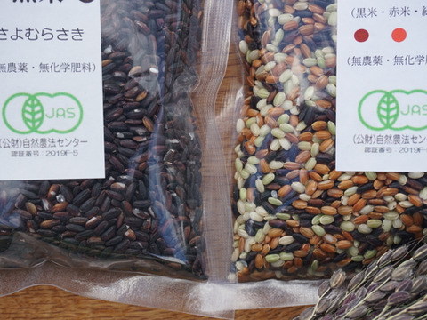 ２００ｇ×２　古代米ミックス＋黒米　農薬不使用　有機肥料使用　有機ＪＡＳ