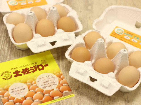 【大寒卵】★平飼いで育てた有精卵12個入り★
小振りながらも濃厚な土佐ジロー卵 　仁淀ブルーの町いの町からお届け